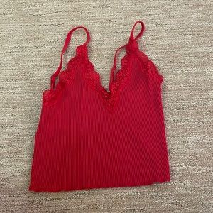 f21 red lace tank